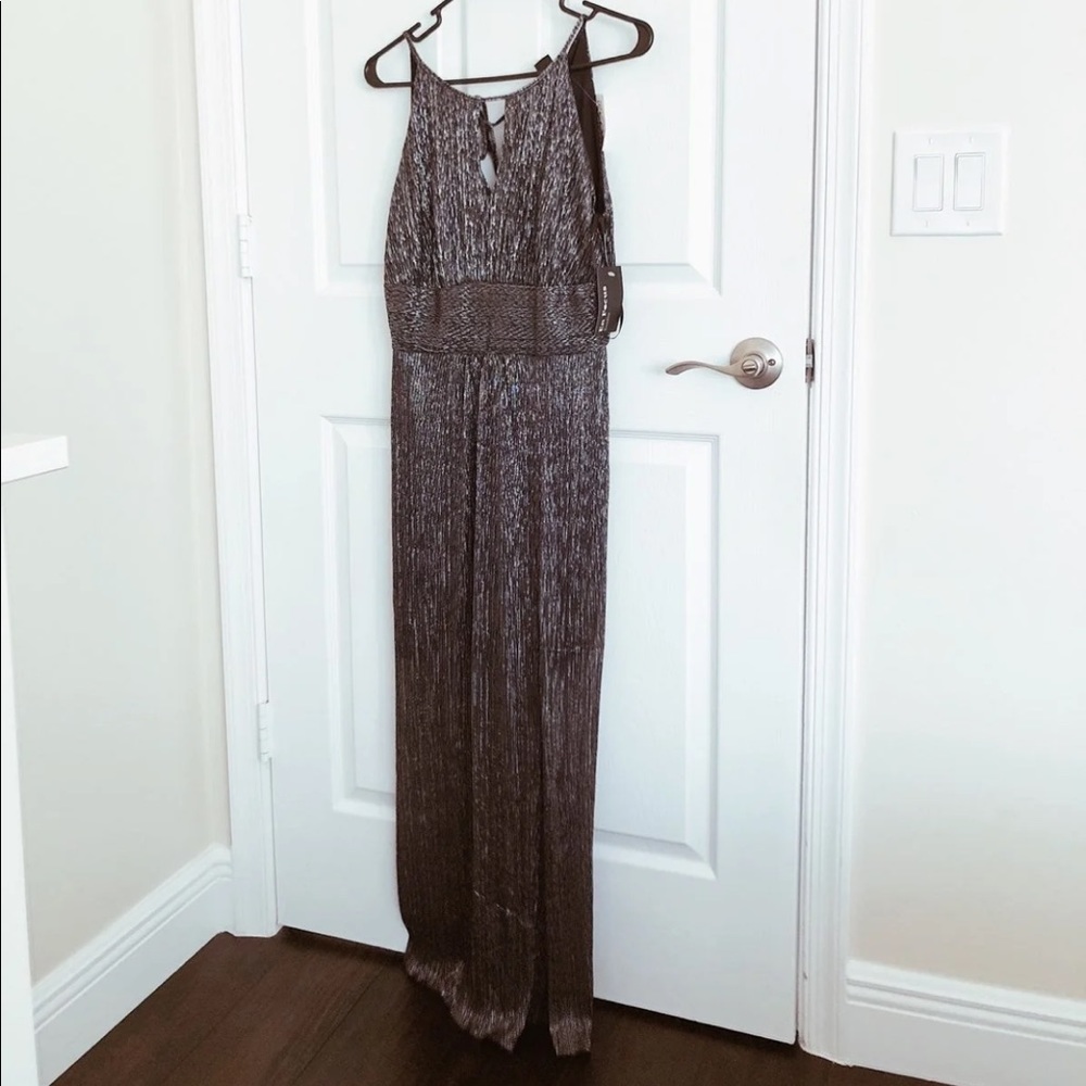 Prom/formal dark blue and silver dress